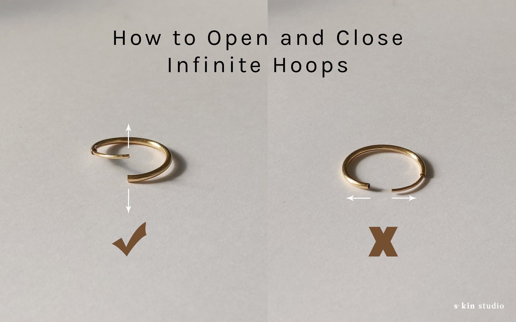 How to put in our Tiny Twist earrings. One earring, two little hoops.