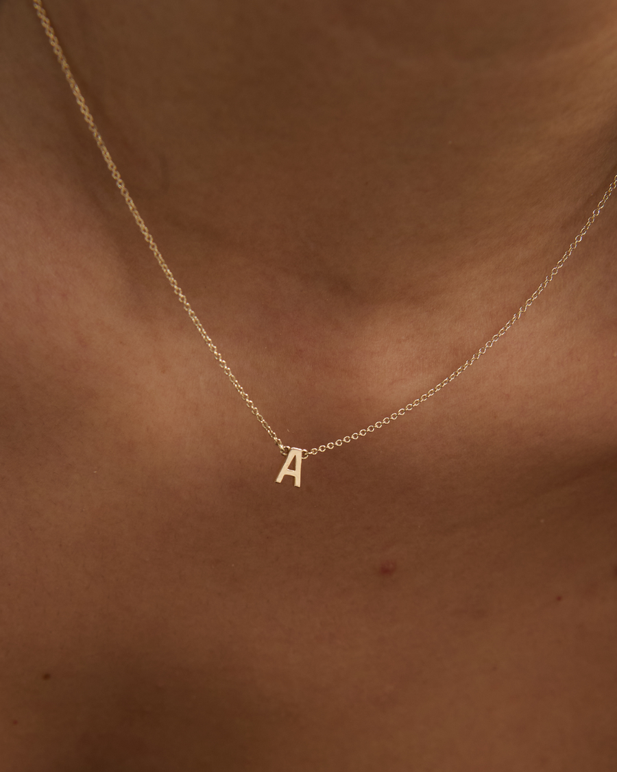Custom Solid Gold Initial Necklace
