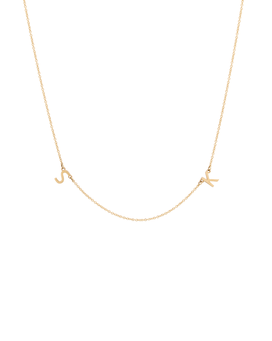 Custom Solid Gold Initial Necklace