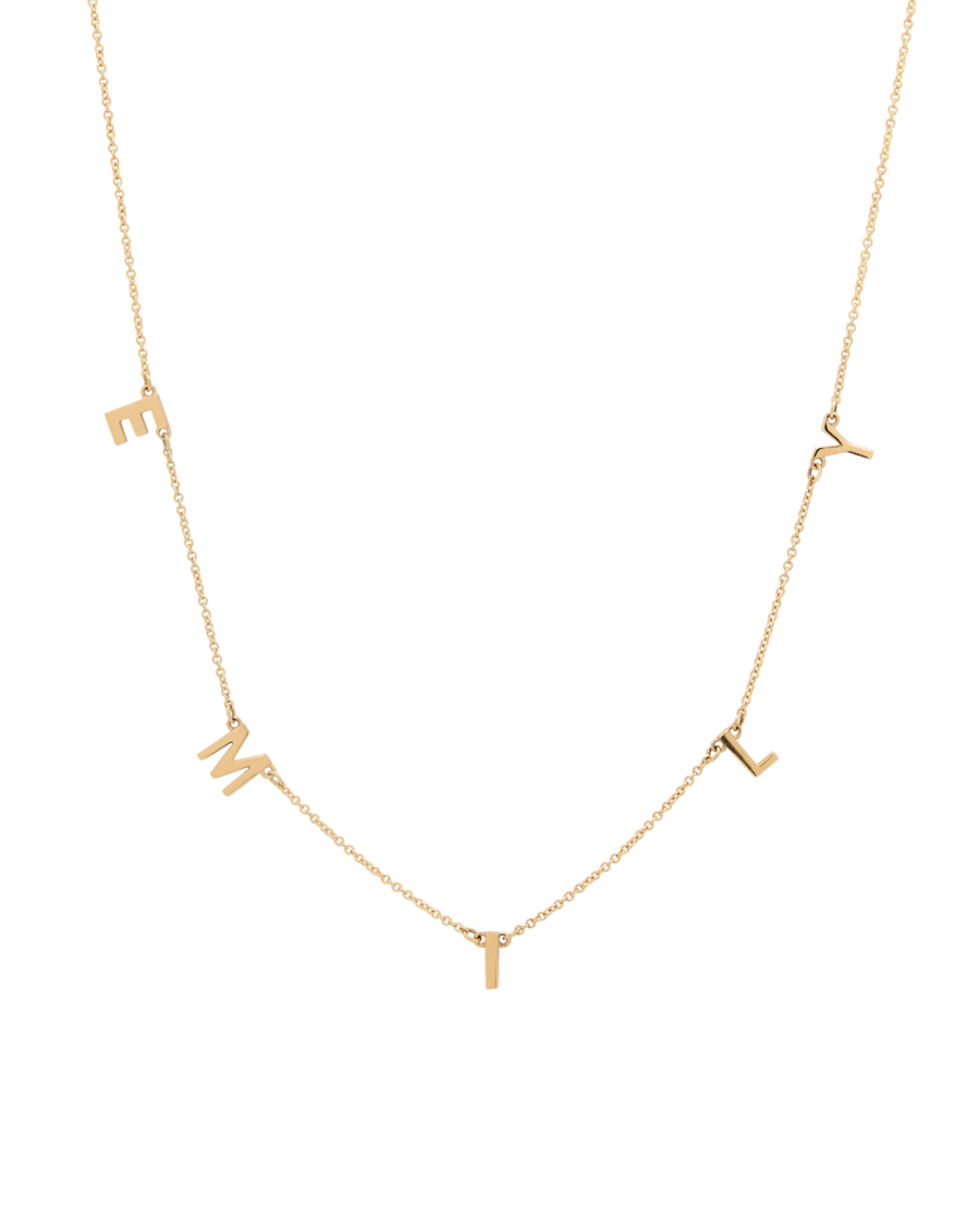 Custom Solid Gold Initial Necklace