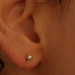 Ingrid Solid Gold Chain Stud | 9K Solid Gold Earrings | S-kin Studio Jewelry | Ethical Jewelry That Lasts