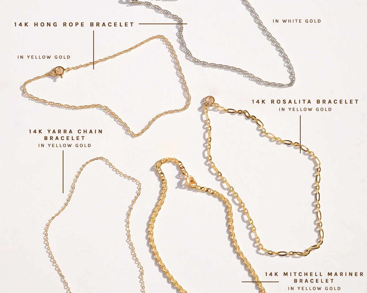 14K Solid Gold Hong Rope Bracelet | S-kin Studio Jewelry | Ethical Permanent Jewelry