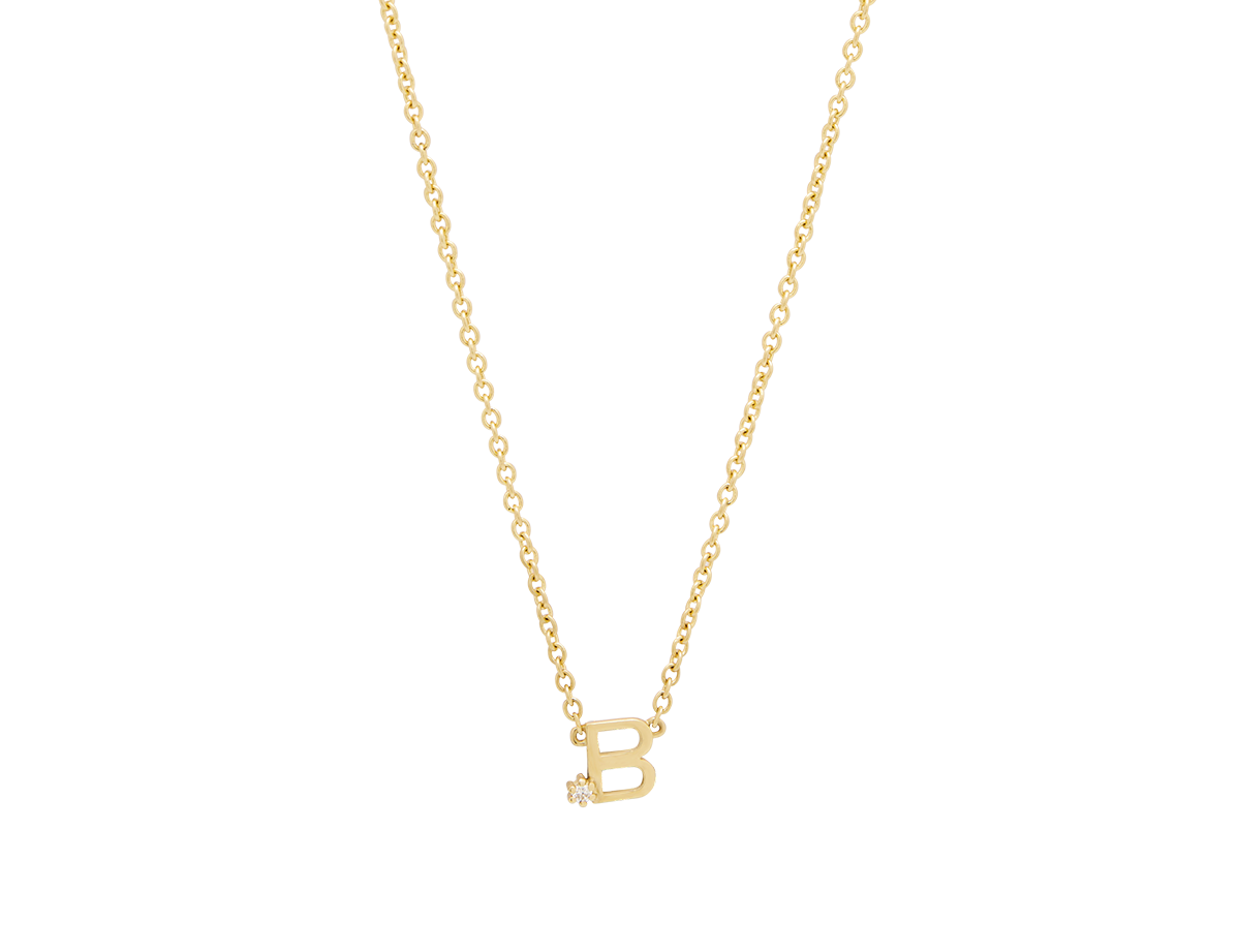 Solid Gold Initial Necklace