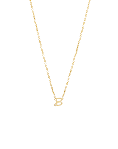 Solid Gold Initial Necklace
