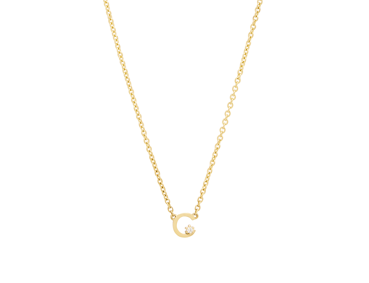 Solid Gold Initial Necklace