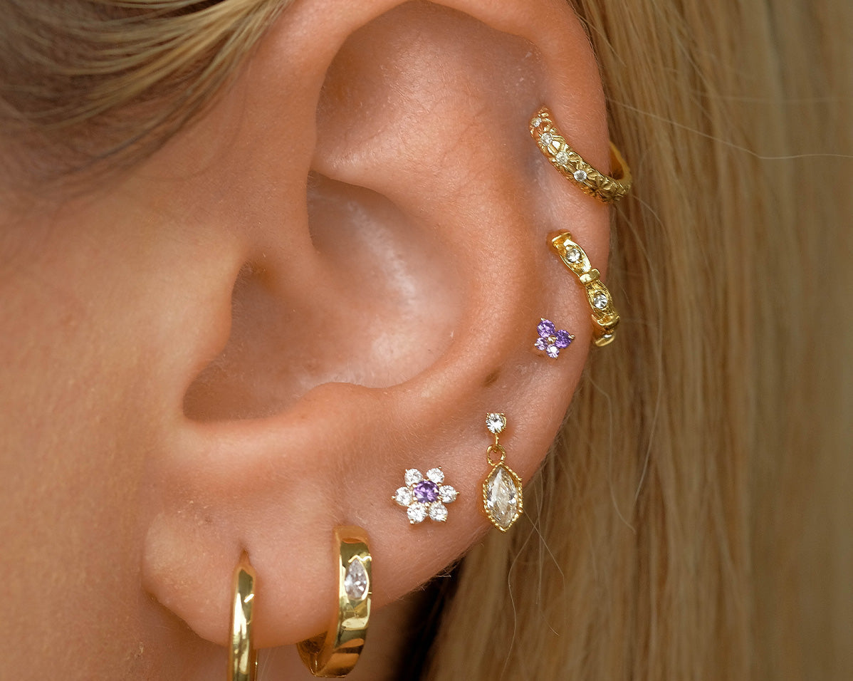 14K Solid Gold Cho Butterfly Single Stud | S-kin Studio Jewelry | Ethical Piercing Earrings