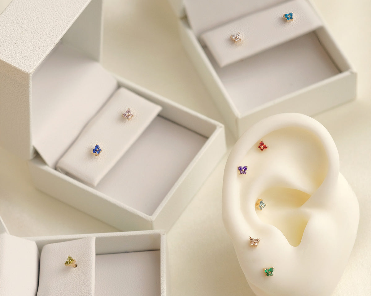14K Solid Gold Cho Butterfly Single Stud | S-kin Studio Jewelry | Ethical Piercing Earrings