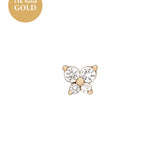 14K Solid Gold Cho Butterfly Single Stud | S-kin Studio Jewelry | Ethical Piercing Earrings