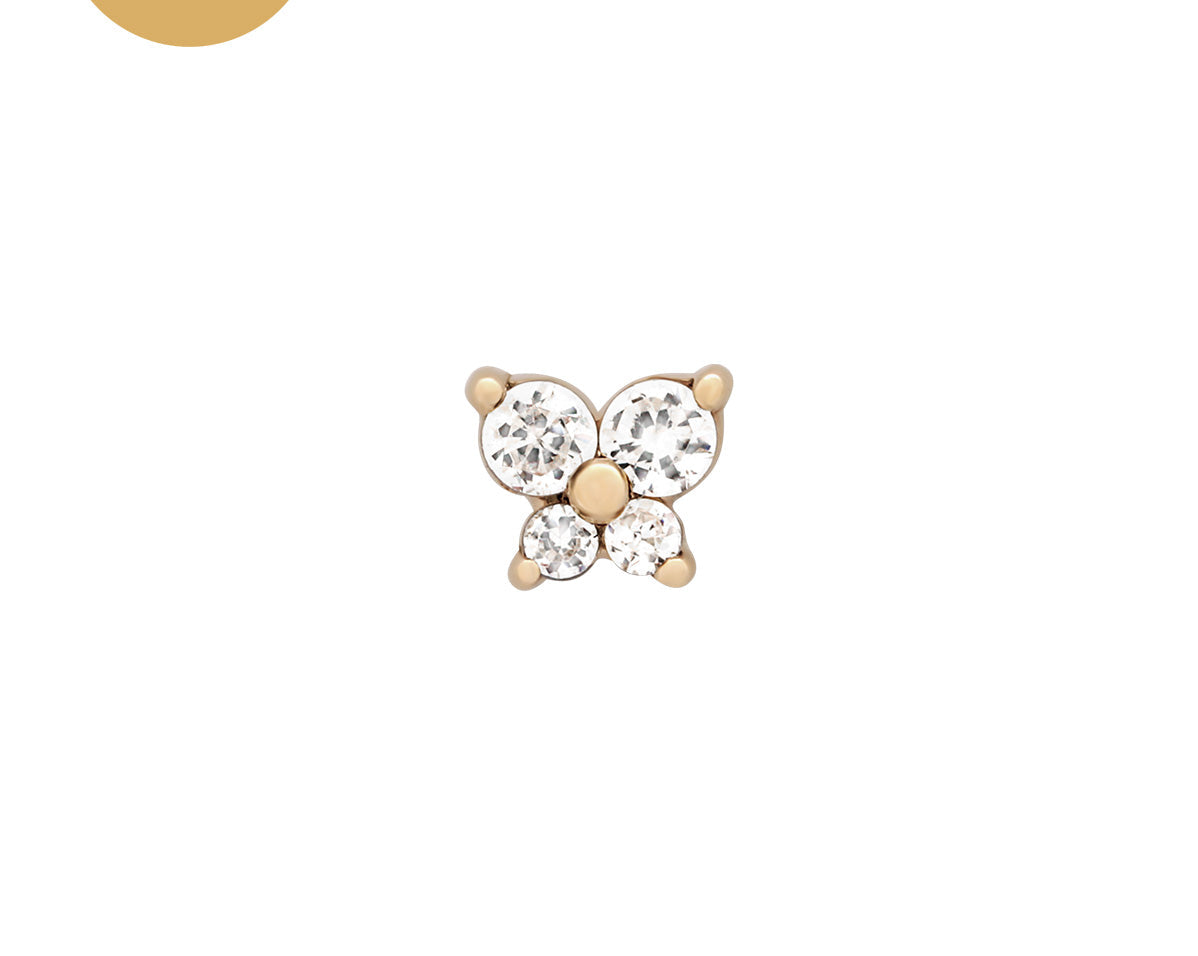 14K Solid Gold Cho Butterfly Single Stud | S-kin Studio Jewelry | Ethical Piercing Earrings