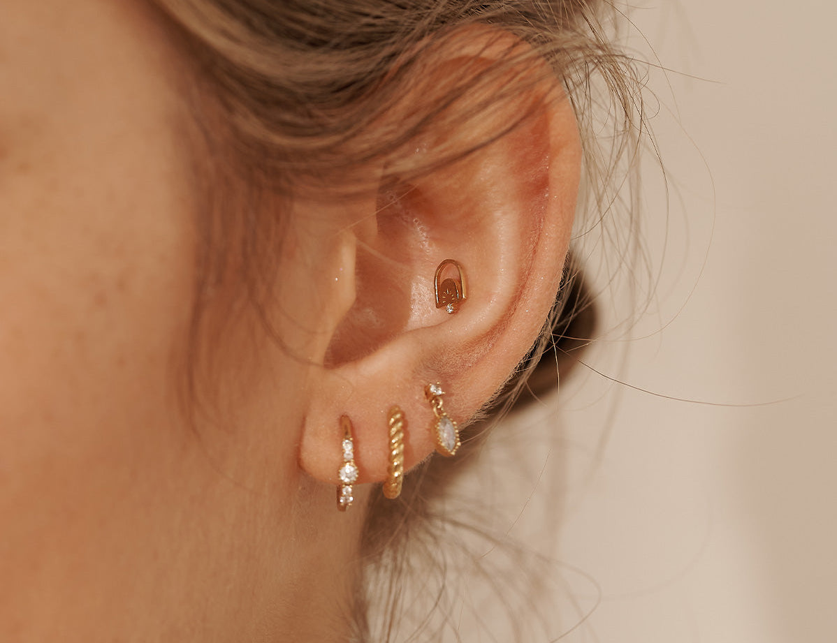 18K Gold Fill Dawn Single Stud | S-kin Studio Jewelry | Ethical Piercing Earrings