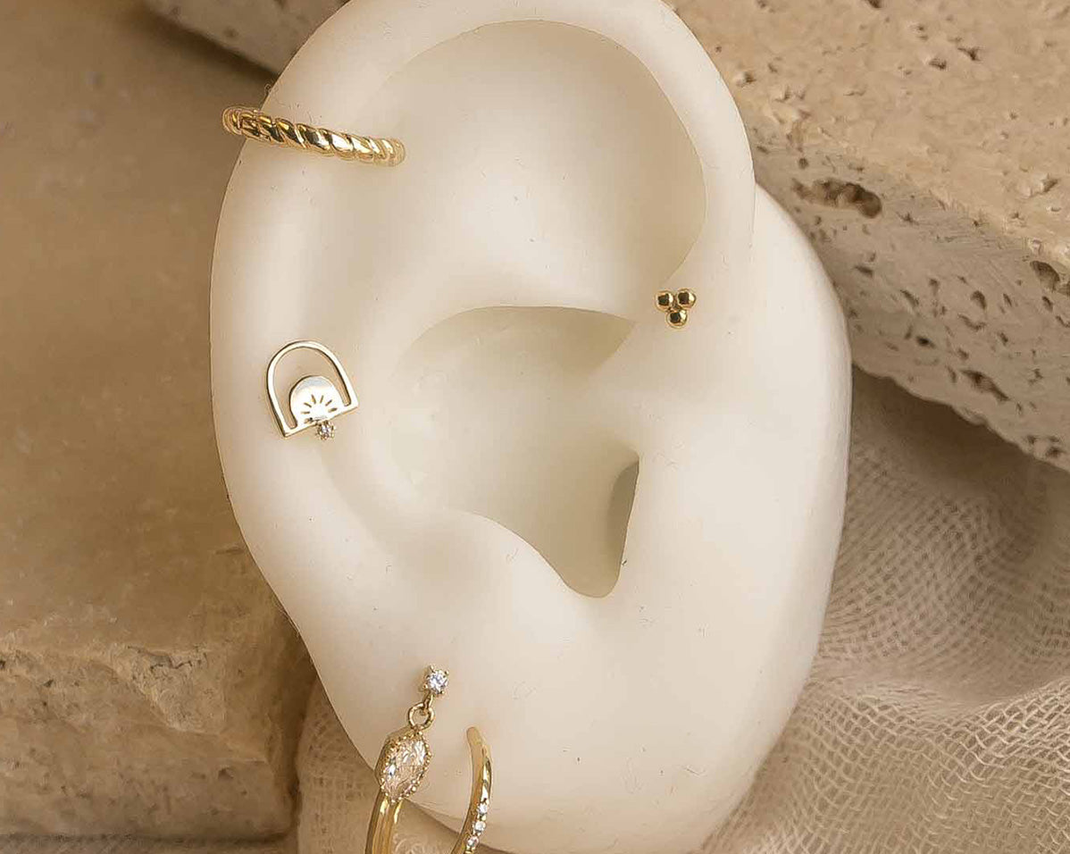 Sterling Silver Dawn Single Stud | S-kin Studio Jewelry | Ethical Piercing Earrings