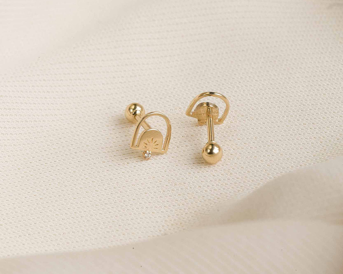 Sterling Silver Dawn Single Stud | S-kin Studio Jewelry | Ethical Piercing Earrings