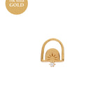 14K Solid Gold Dawn Single Stud | S-kin Studio Jewelry | Ethical Piercing Earrings
