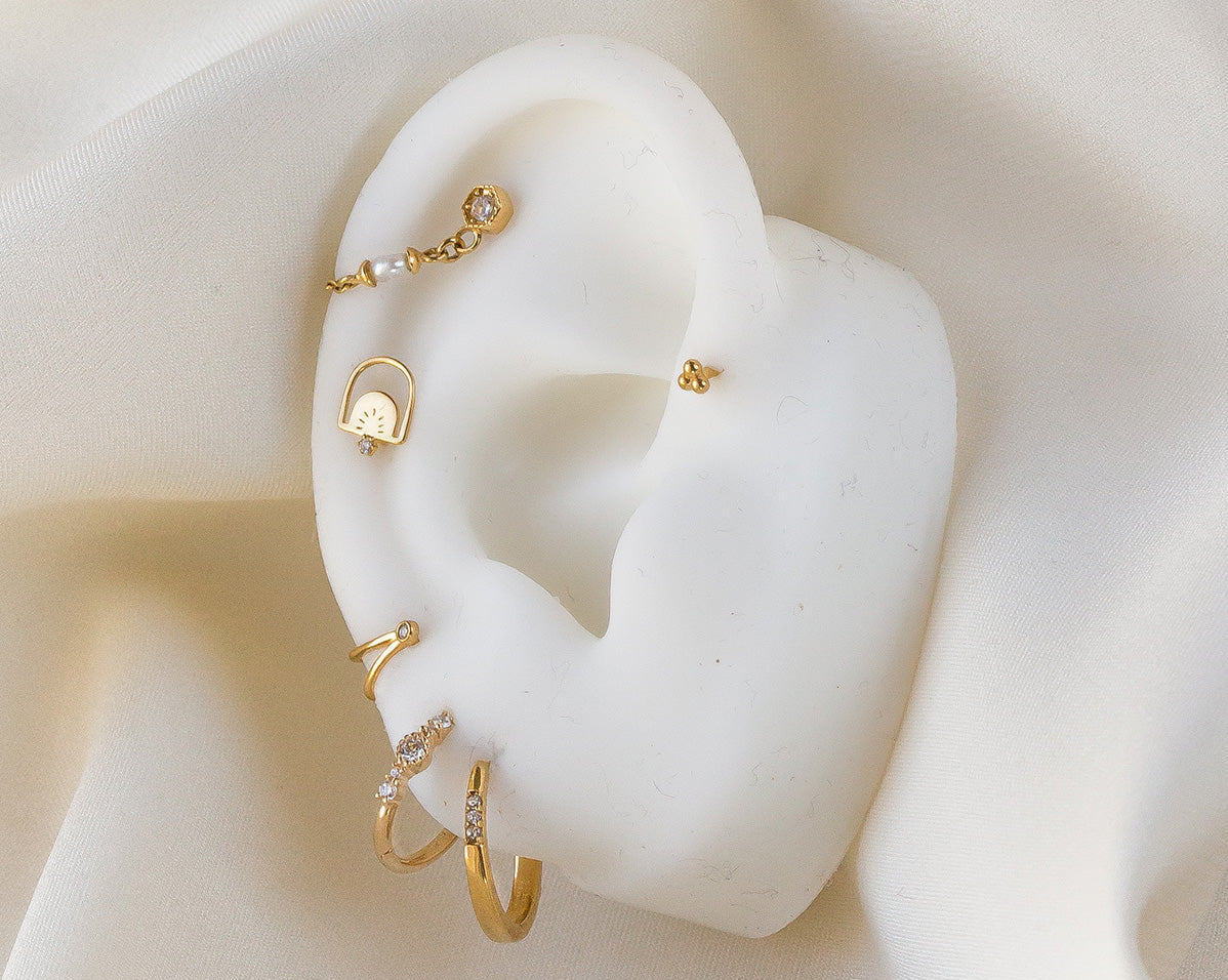 Sterling Silver Dawn Single Stud | S-kin Studio Jewelry | Ethical Piercing Earrings