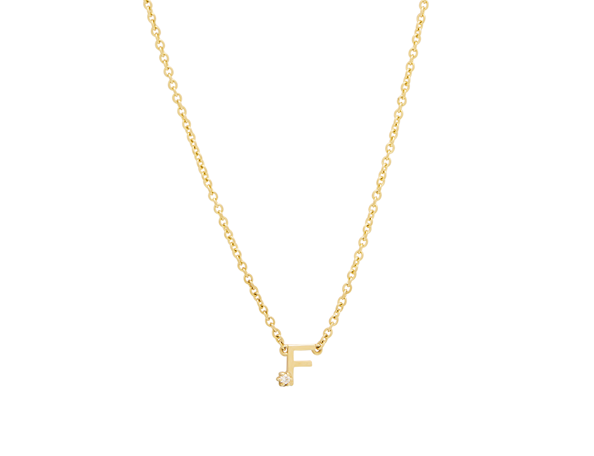 Solid Gold Initial Necklace