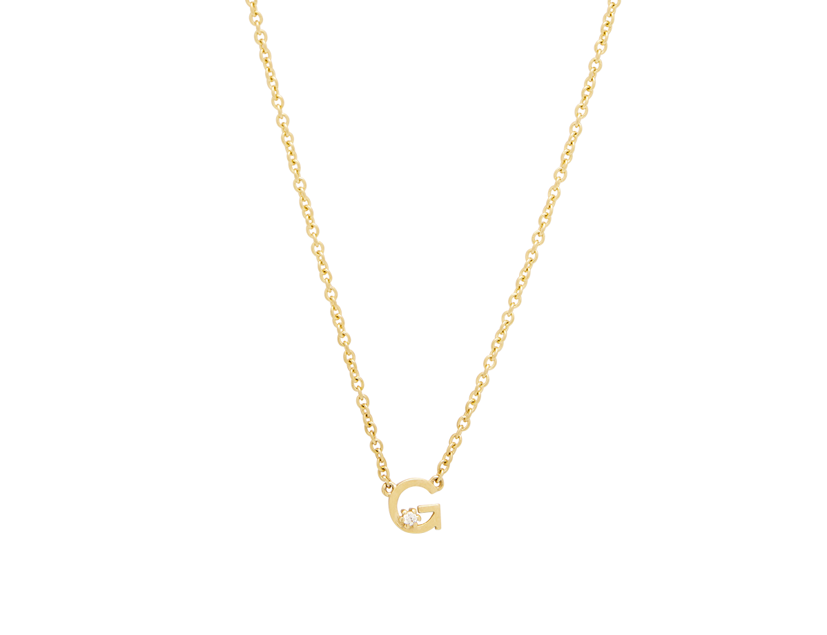 Solid Gold Initial Necklace