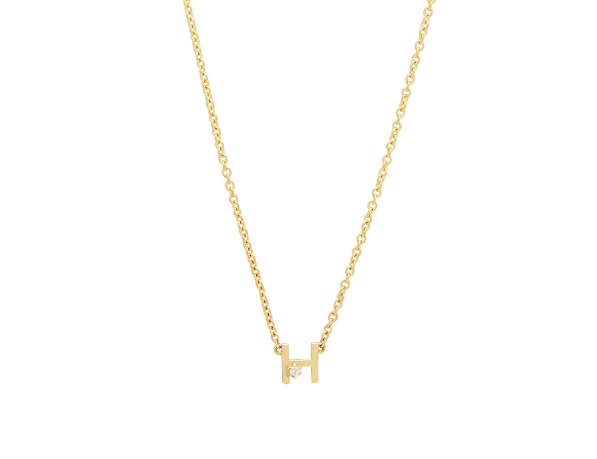 Solid Gold Initial Necklace