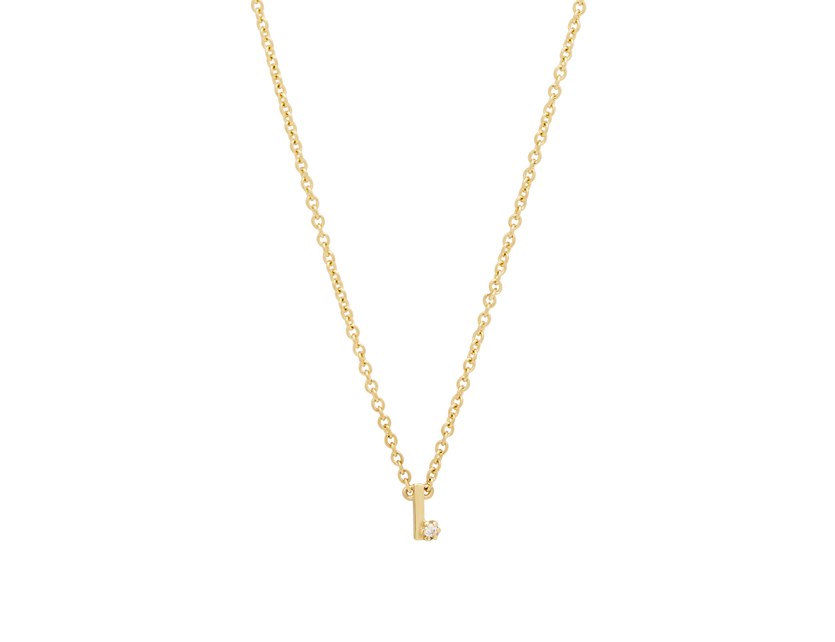 Solid Gold Initial Necklace