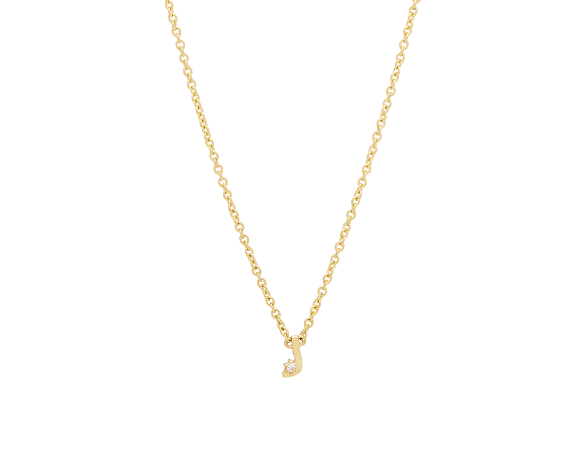 Solid Gold Initial Necklace