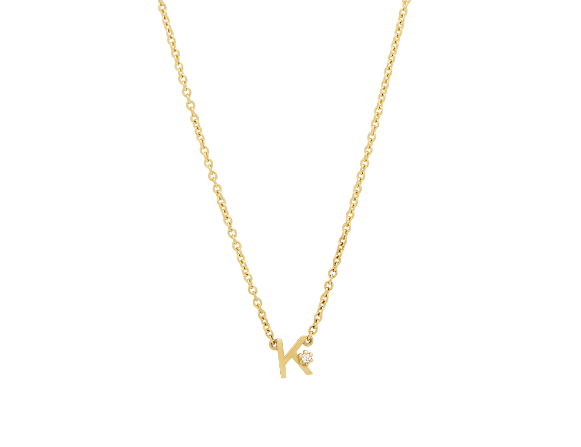 Solid Gold Initial Necklace