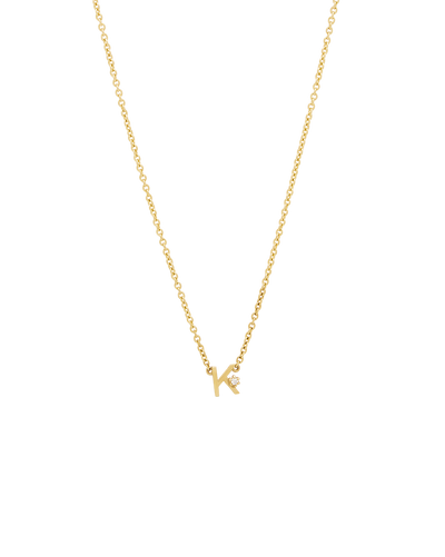 Solid Gold Initial Necklace