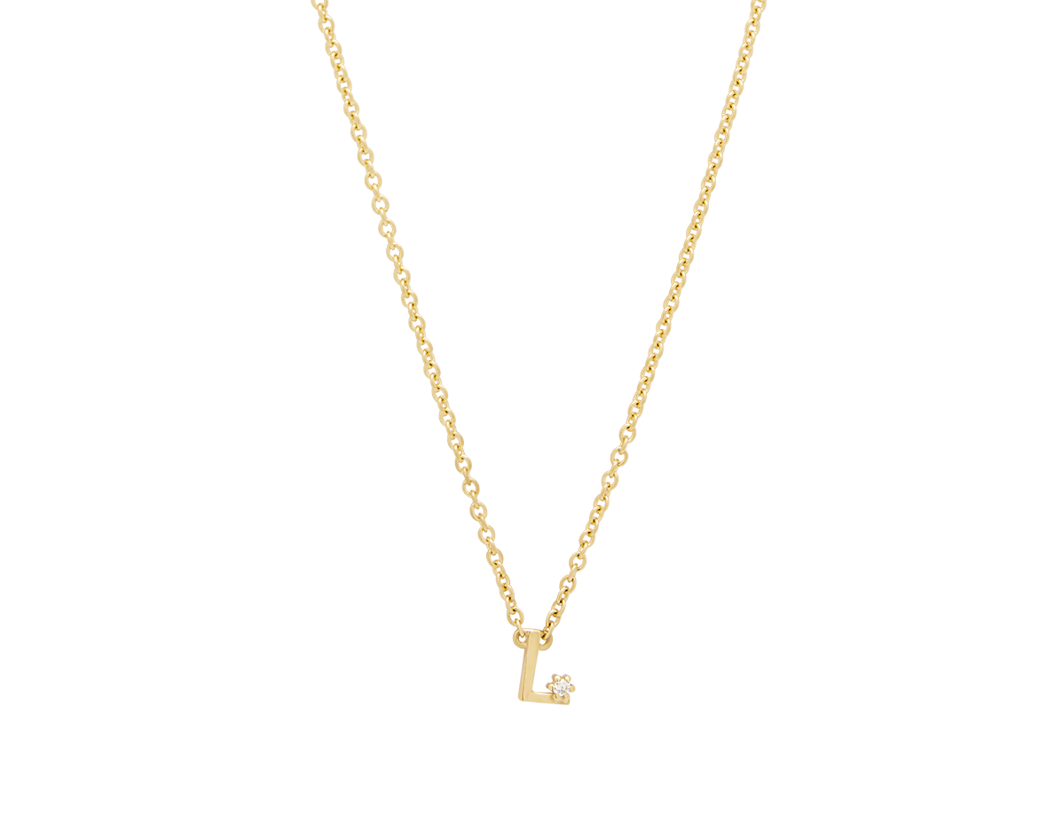 Solid Gold Initial Necklace