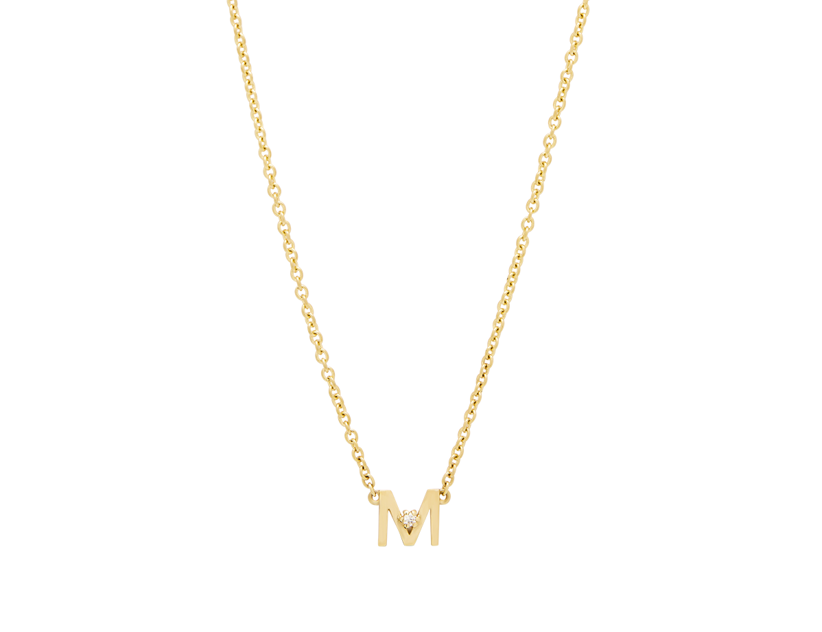 Solid Gold Initial Necklace