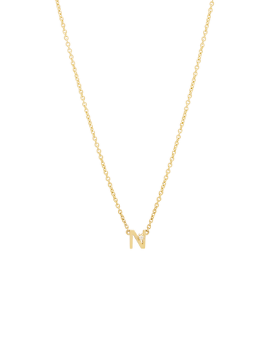 Solid Gold Initial Necklace