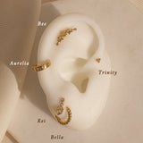 Aurelia Gemstone Huggie Hoops - S-kin Studio Jewelry | Minimal Jewellery That Lasts.