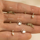 14K Solid Gold Dawn Single Stud | S-kin Studio Jewelry | Ethical Piercing Earrings