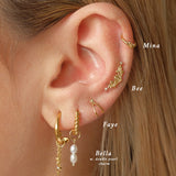 Sterling Silver Mina Trio Gemstone Hoop | S-kin Studio Jewelry | Ethical Piercing Earrings 