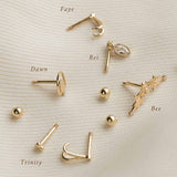 18K Gold Fill Rei Marquise Dangle Single Stud | S-kin Studio Jewelry | Ethical Piercing Earrings