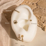 18K Gold Fill Rei Marquise Dangle Single Stud | S-kin Studio Jewelry | Ethical Piercing Earrings