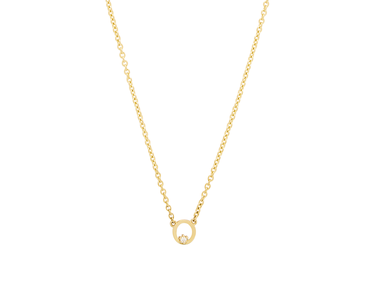 Solid Gold Initial Necklace