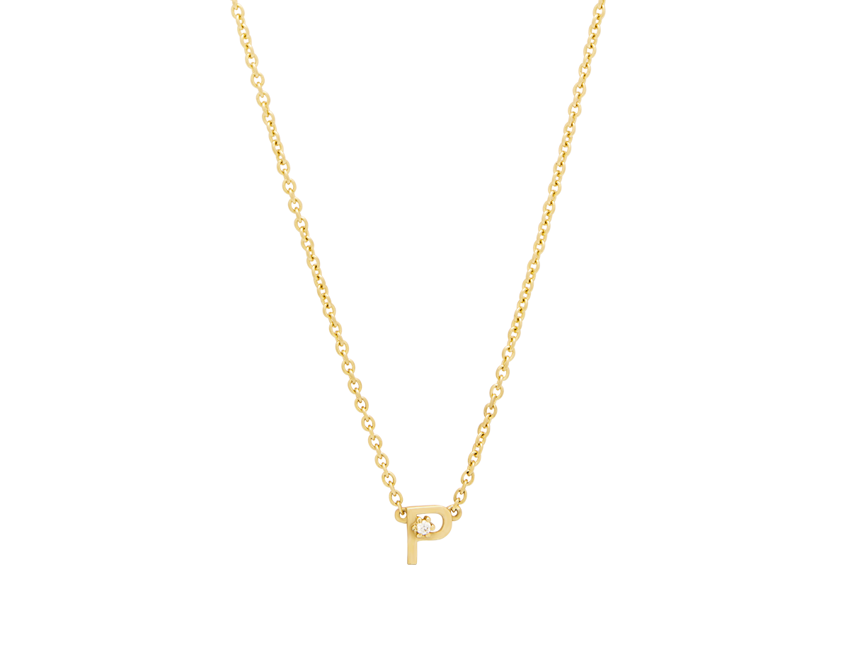 Solid Gold Initial Necklace