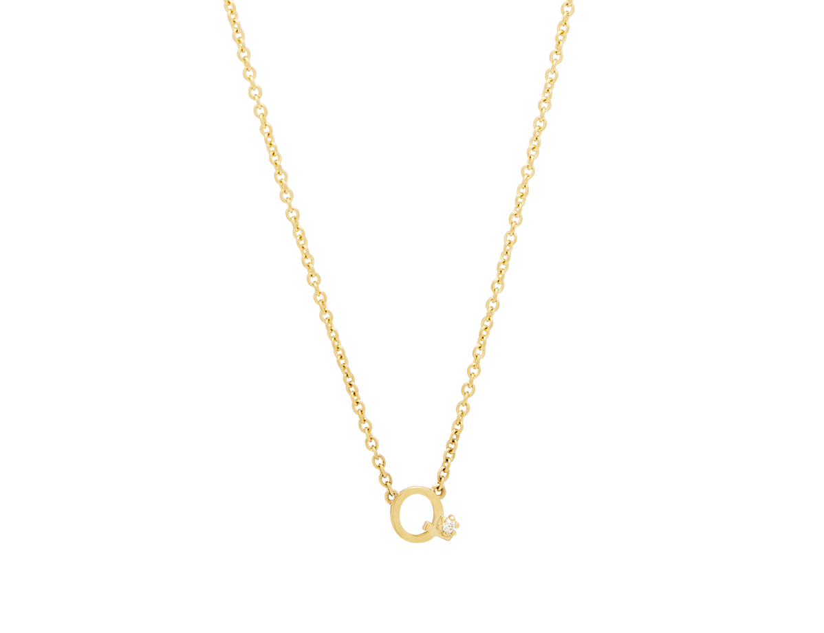 Solid Gold Initial Necklace