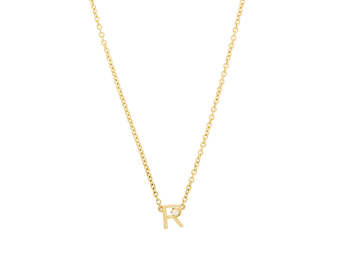 Solid Gold Initial Necklace