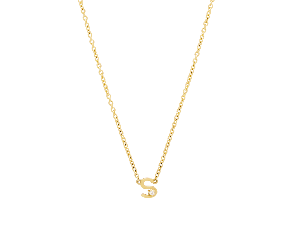 Solid Gold Initial Necklace