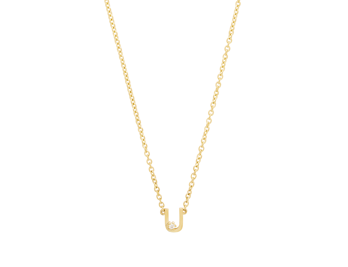 Solid Gold Initial Necklace