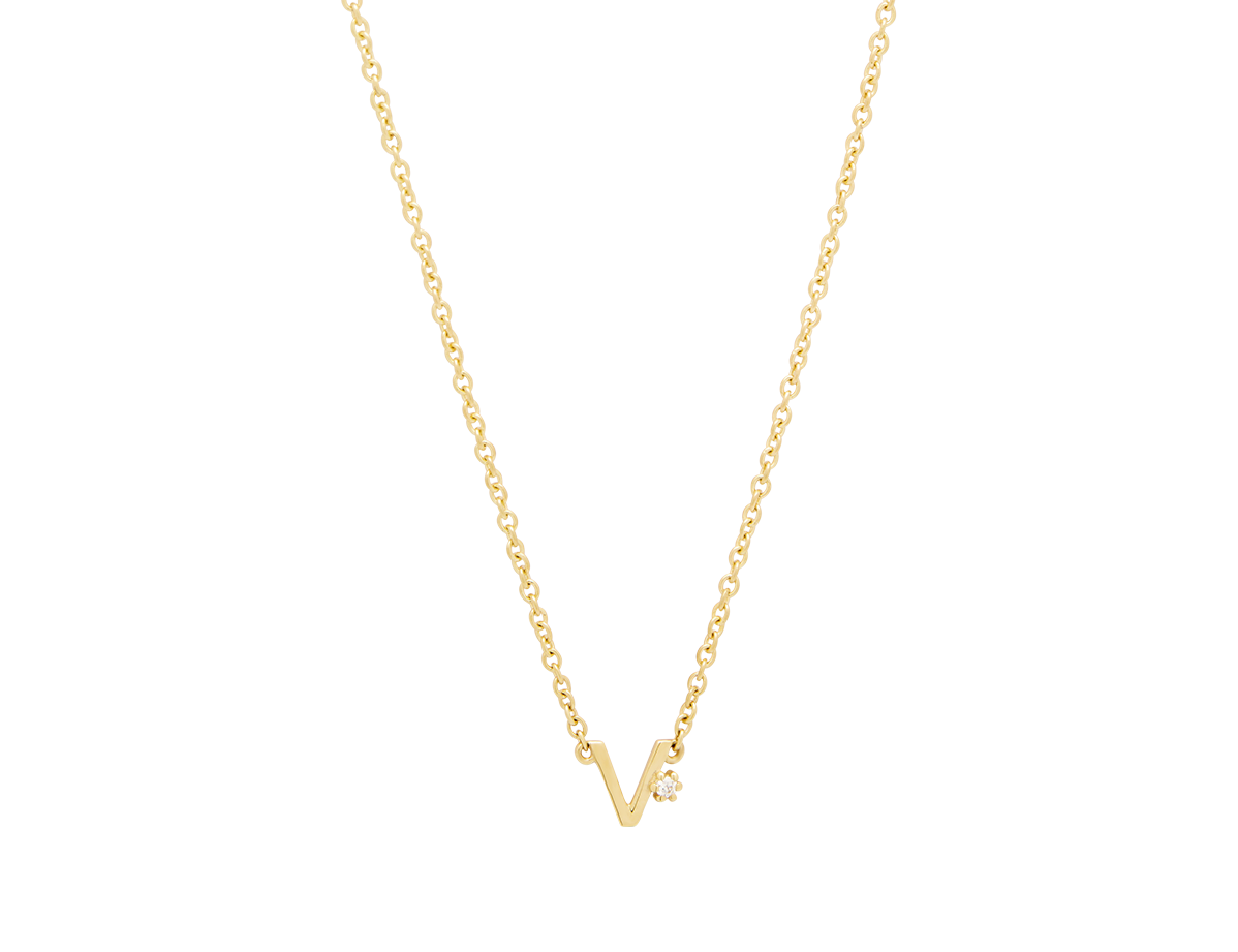 Solid Gold Initial Necklace