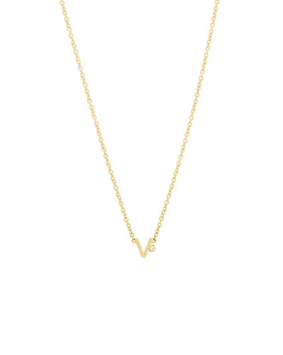 Solid Gold Initial Necklace