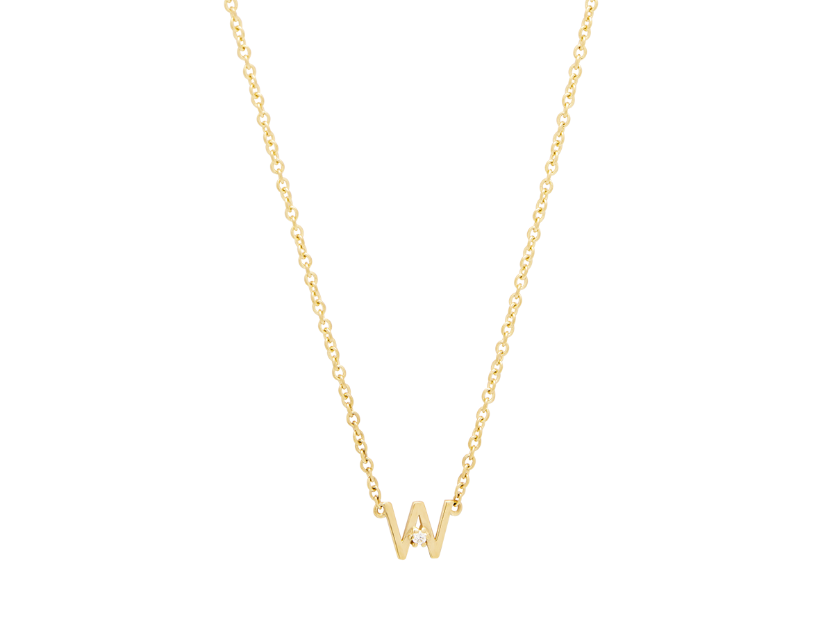 Solid Gold Initial Necklace