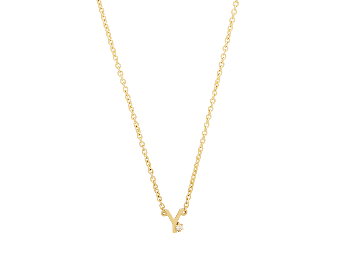 Solid Gold Initial Necklace