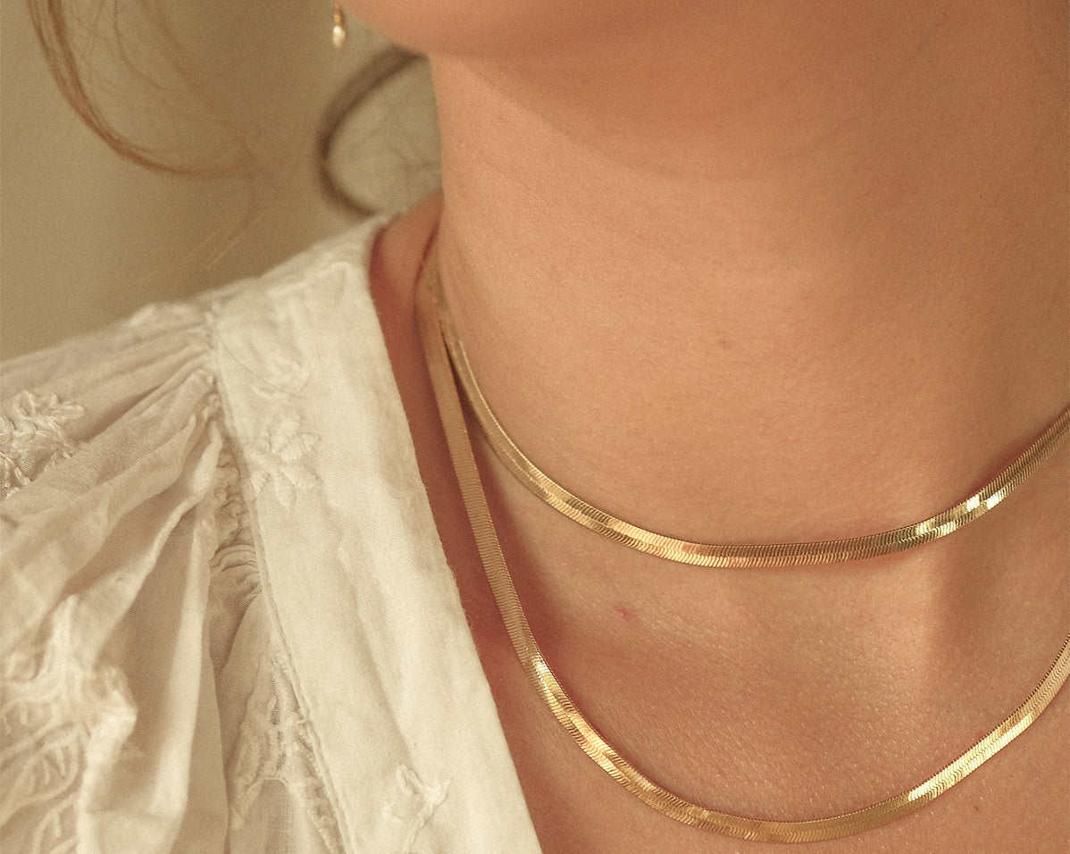 Adelina Flat Choker Necklace - S-kin Studio Jewelry | Minimal Jewellery That Lasts.