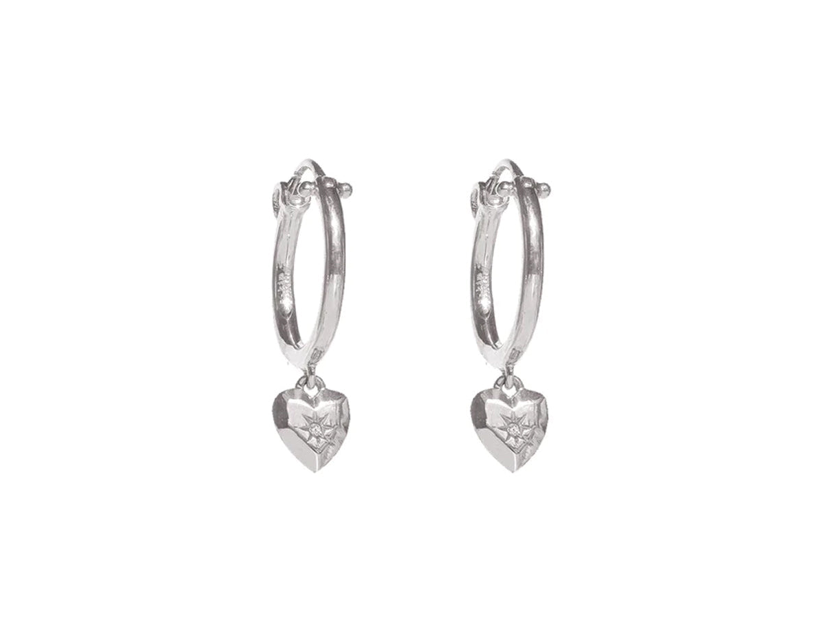 Aiko Heart Hoops - Sterling Silver | S-kin Studio Jewelry | Minimal Jewellery That Lasts.