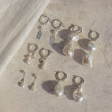Aphrodite Baroque Double Pearl Silver Earrings | S-kin Studio Jewelry | Ethical Pearl Wedding Earrings