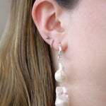 Aphrodite Baroque Double Pearl Silver Earrings | S-kin Studio Jewelry | Ethical Pearl Wedding Earrings