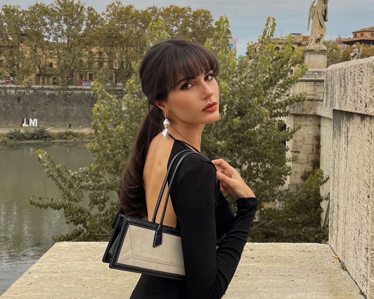 Aphrodite Baroque Double Pearl Silver Earrings | S-kin Studio Jewelry | Ethical Pearl Wedding Earrings