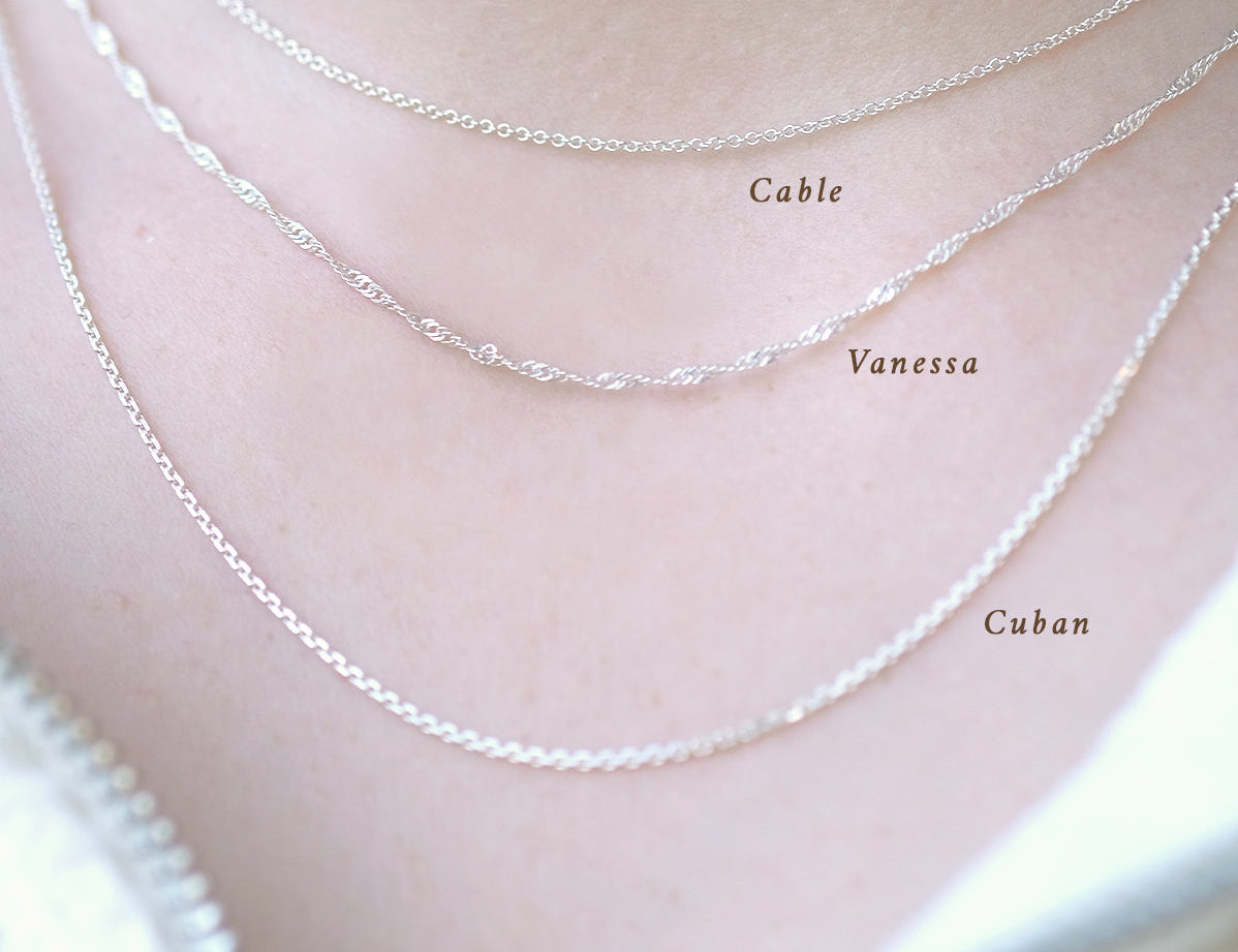 Sterling Silver Cuban Chain Necklace - S-kin Studio Jewelry | Minimal Jewellery That Lasts.