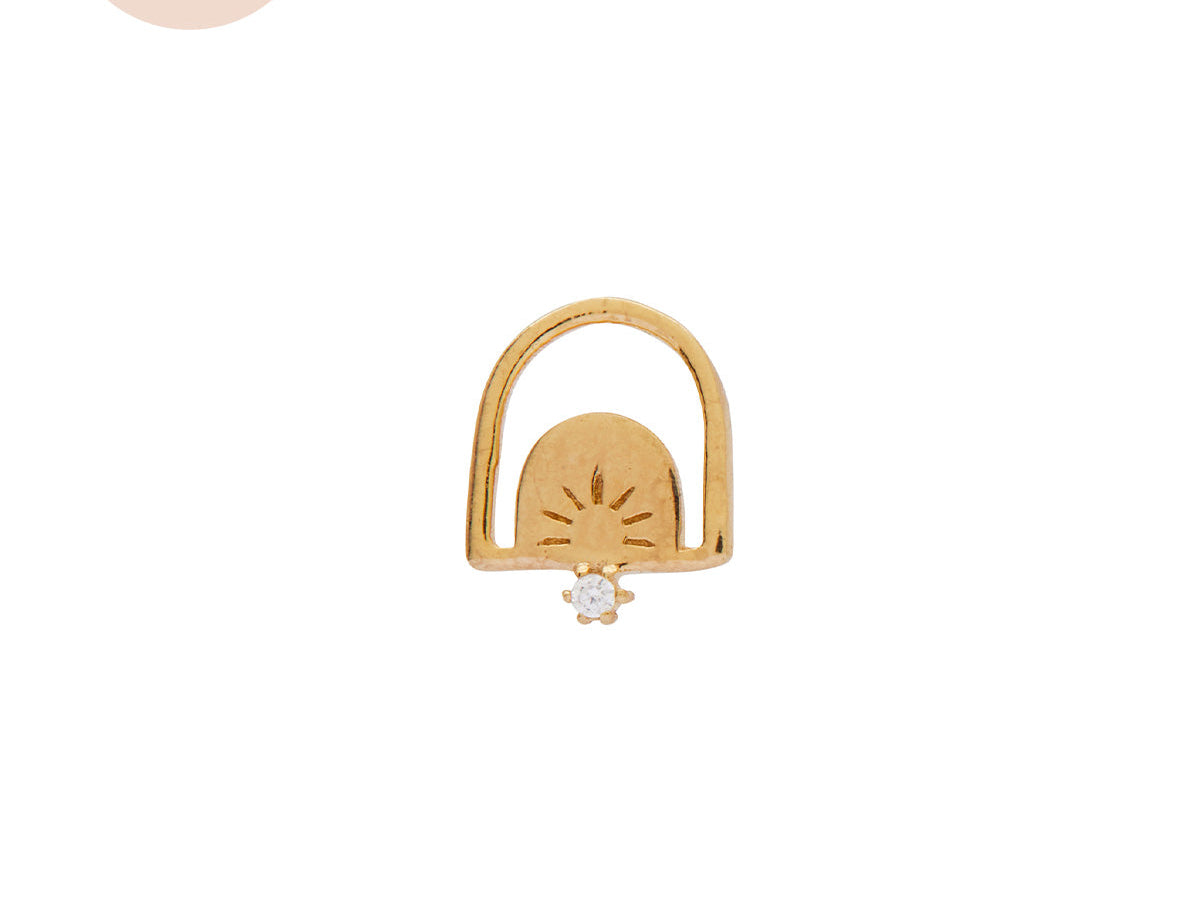 18K Gold Fill Dawn Single Stud | S-kin Studio Jewelry | Ethical Piercing Earrings
